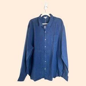 James Perse Linen Shirt Navy